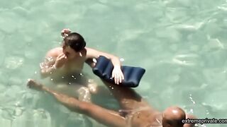 horny stepmom in the sea and on the beach
