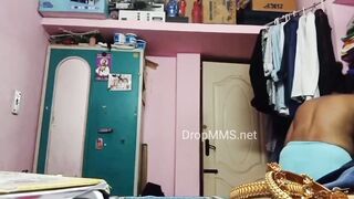 Desi hot Tamil mom big nipples hairy pussy big ass show son enjoy handjob