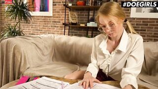 DOEGIRLS Nancy A Touches Herself After She Learn For School