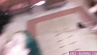 Horny brunette punk girls stuffed in the ass and facialized