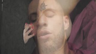 Wicked TS Natalie Mars sucks huge dick through glory hole