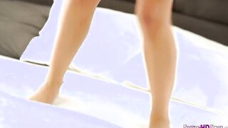 Angella Christin is shaking her ass to some fun dance tunes inside her dorm room when Max Dior arrives for