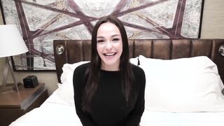 Watch this petite 18yr old blonde eat ass and suck cock