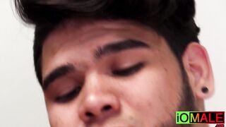 Hot Latino lovers barebacking slowly and passionately