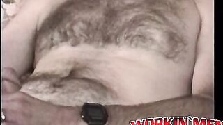 Crazy old bastard loves playing with his hairy cock solo