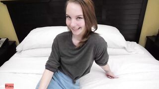 Watch this thin eighteen yr older eat butt and take on a fat dick