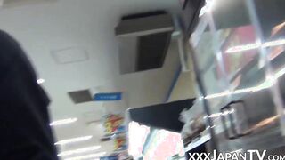Naughty Japanese girls showing off undies in public
