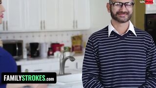 FamilyStrokes - teen Yo Step-Daughter Vanna Bardot Pleasures Her Stepdad While Stepmom Is Into The Room