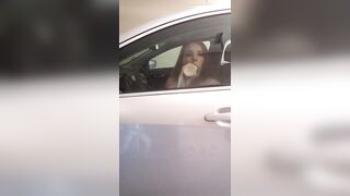 Fucking the vehicle window