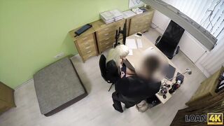 LOAN4K. Loan agent uses his powers to seduce Cutie blonde Hottie
