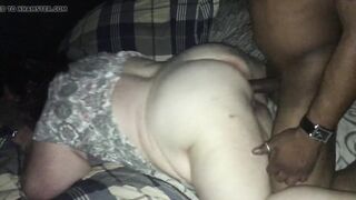 Bbw enjoying a 9 inch bbcs doggie while hubby records