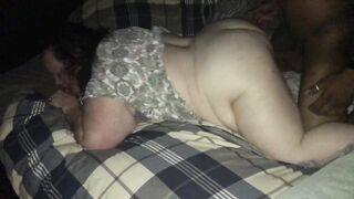 Bbw enjoying a 9 inch bbcs doggie while hubby records