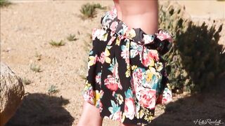 Blonde Gigi Allens is posing and masturbating under the sun