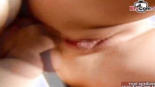French blonde mom gotten anal 3 way mmf double penetration at the beach