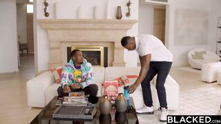 BLACKED Cheating slim blonde takes on 2 long big black cock