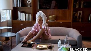 BLACKED Bratty blonde diva Indica has eyes for her manager two