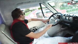 Blonde Teen with natural melons picked up for sex into