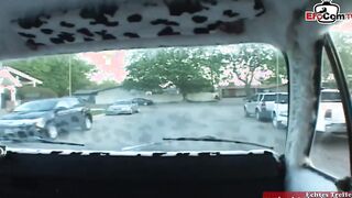 Blonde Teen with natural melons picked up for sex into