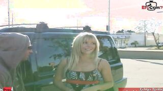 Long Boobed blonde Hottie hookup at the street for her first