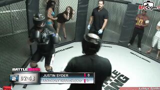 Bushy dark haired 19 year mature with natural titties screwed inside the boxing