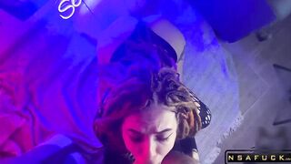 Sexy Step Sister with Dreadlocks Gave a Sweet Blowjob