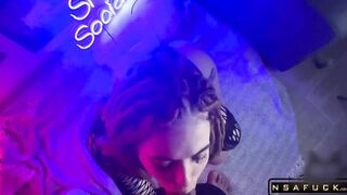 Sexy Step Sister with Dreadlocks Gave a Sweet Blowjob