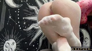 Sexy Step Sister Shows off her Legs and Smokes