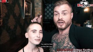 German Teens with a bald Fellatio fucks into a Bar