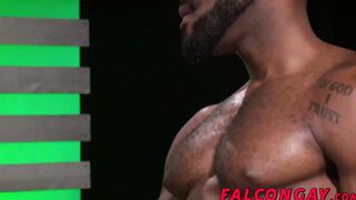 Hard interracial bareback action with a huge black cock
