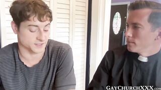 Religious twink is pounded raw hardcore by daddy priest