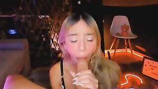 Hot Blonde Ts Sucking Big Cock