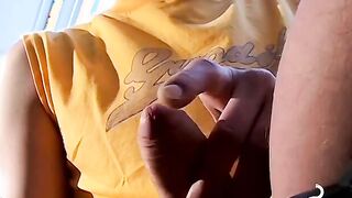Young Stone likes to smoke while reading porn while wanking
