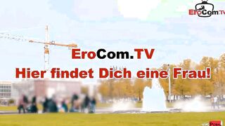 Chubby german Mom with brown hair pick up at the