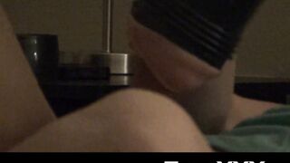 Nubile TS Tyra Scott wakes up to bang fleshlight