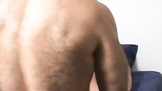 Bareback fucking with hairy hunk and waxed bodybuilder guy