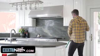 Exxxtra Small - Skinny Blonde goddess Getting Interrupted And Boned By Her BF While Having Fun Clip Games