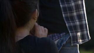 Amber Nevada is on an interesting date, where her boyfriend Kendo Ortiz is showing her how to shoot a gun.