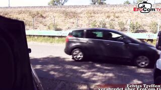 German blonde fitness bitch pick up on street for real date
