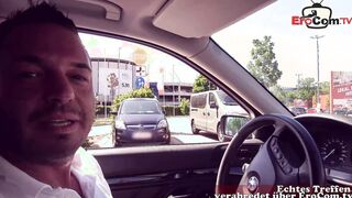 German blonde fitness bitch pick up on street for real date