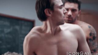 Student Andy Taylor rimmed before hot 3way with professor