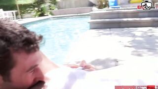 Anal sex with a slender dark haired chinese teen in a white shirt
