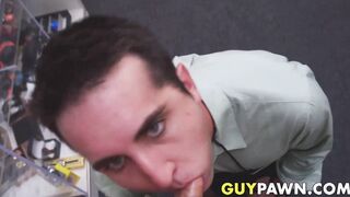Naughty pawn broker deeply dicking his customer
