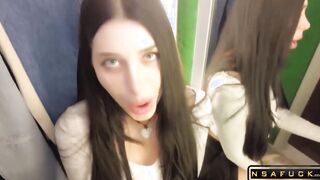 LUSH PLAYING IN PUBLIC BLOWJOB CUMSWALLOW