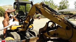 Flirty Step-Daughter Has Her Tight Snatch Stretched By Her Stepdad's GIGANTIC Dick On His Tractor