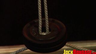 Rod in penis mixed with bondage for incredibly muscular hunk