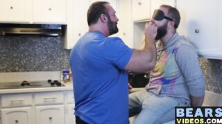 Grizzly fat bear cock polished hard by his hairy a nasty cub