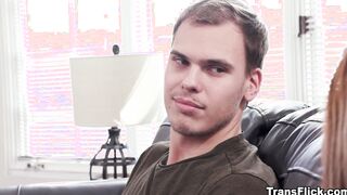 TS Brittney Kade rides TOny Stings man meat