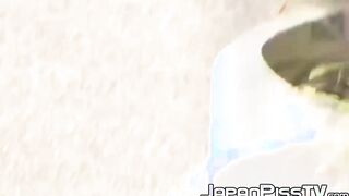 Young Japanese babes secretly peeing all around town