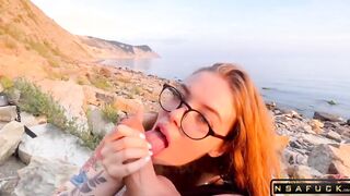 Step Sister Sucked my Dick right on the Beach