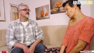 AMATEUR EURO - Slim German Housewife Fucks Her Older Next Door